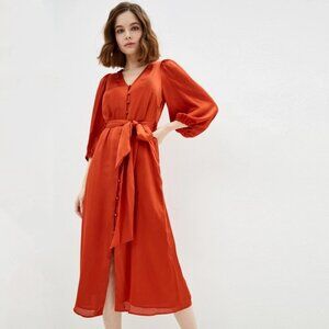 Dress Belted_Long 3/4 Sleeve_NWoT_Mango_Size 6/8/M